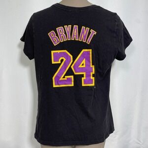 Kobe Bryant #24 Los Angeles Lakers NBA Majestic Black Jersey T-Shirt Women's XL